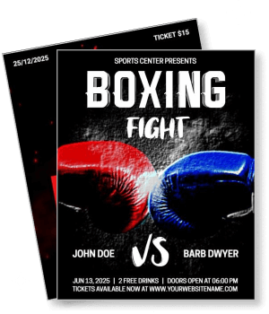 boxing fight john doe vs barb dwyer june 2025 event template