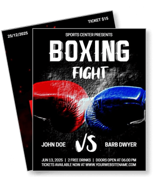 boxing fight poster john doe vs barb dwyer june 2025 event template