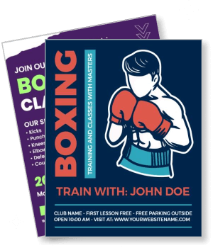 boxing training class promotion with instructor john doe template
