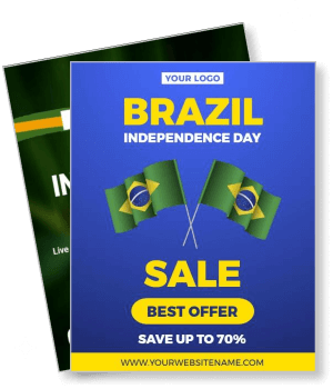 brazil independence day sale with flags and discount offer template