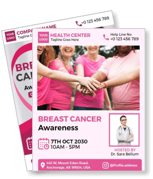 breast cancer awareness event health center pink theme template
