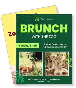 brunch with zoo event national zoo lovers day celebration template