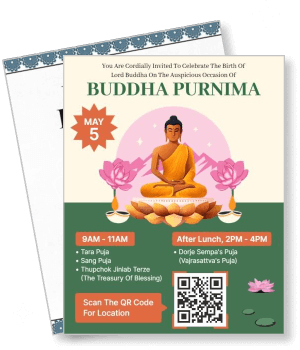 buddha purnima celebration invitation meditation event template