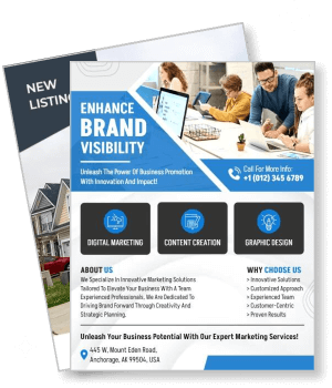 business brochure enhance brand visibility digital marketing content creation template