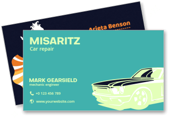 business card design car repair service auto mechanic contact info template