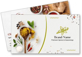 business card design for premium spices and seasonings brand template