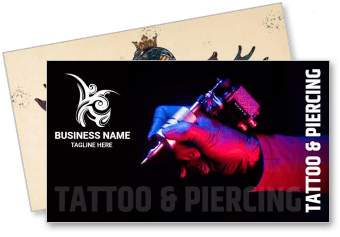 business card tattoo piercing services branding design template