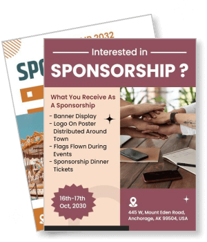 business sponsorship poster showcasing event details and benefits template