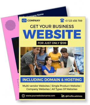 business website offer including domain hosting deal template
