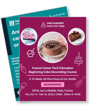 cake decorating course poster france career tech education beginning class schedule template