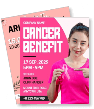 cancer benefit event september 2029 pink ribbon awareness template