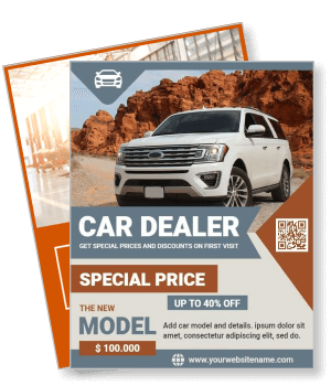 car dealer promotional with new model special discount offer template