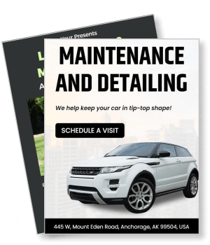 car maintenance detailing service schedule visit promotional template