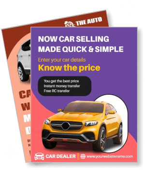 car selling promotion instant money transfer easy rc transfer advertisement template