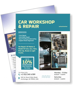 car workshop repair services offer discount template