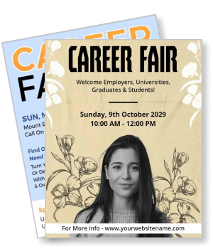 career fair event with date location and person portrait template