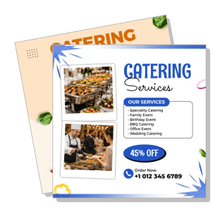 catering services offer speciality birthday wedding office event promotion template