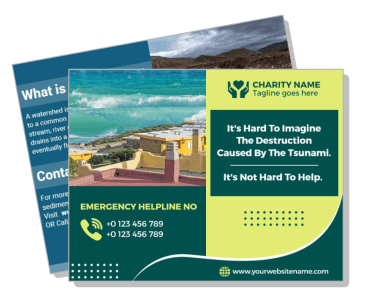 charity flyer tsunami relief emergency contact information template