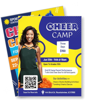 cheer camp poster sports center event details june arizona template