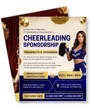 cheerleading sponsorship invitation prospective sponsors info commercial design template