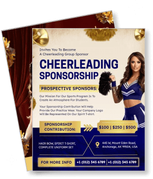 cheerleading sponsorship invitation prospective sponsors info commercial flyer design template