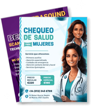 chequeo de salud para mujeres servicios medicos especializados anuncio template