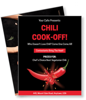 chili cook off event poster red pepper contest details template