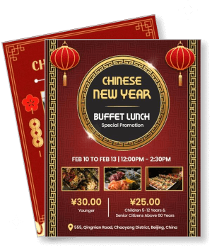 chinese new year buffet lunch promotion design february 2023 event template