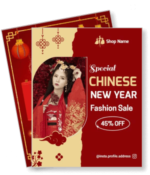 chinese new year fashion sale special offer red theme template