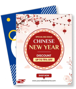 chinese new year special promotion with discount details template