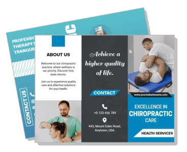 chiropractic care brochure health services wellness contact information template