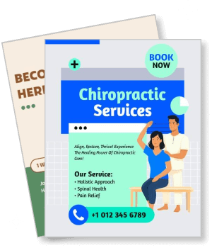 chiropractic services promotional pain relief spinal health contact details template
