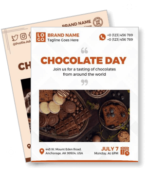 chocolate day event invitation with cocoa desserts tasting details template