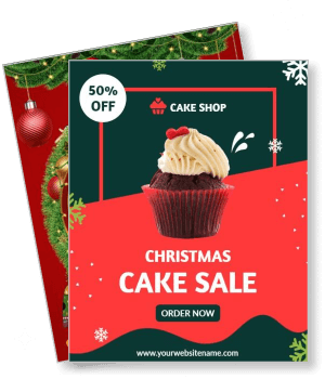 christmas cake sale cupcake design holiday discount offer template
