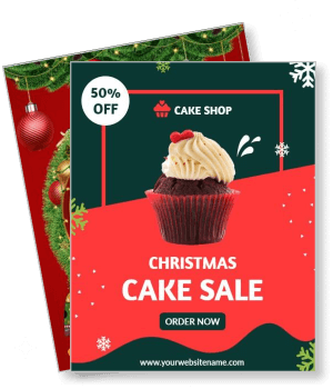 christmas cake sale poster cupcake design holiday discount offer template