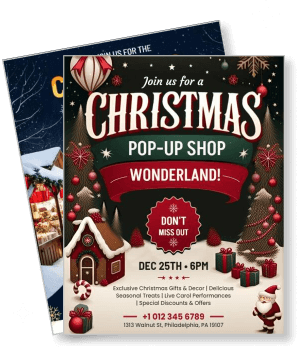christmas pop up shop wonderland holiday event template