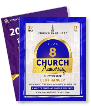 church anniversary event with guest pastor details template