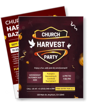 church harvest party october event invitation template