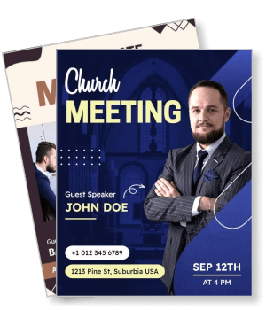 church meeting poster with guest speaker sept 12th event details template