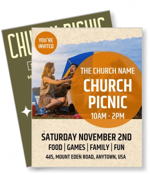 church picnic invitation cover saturday november 2nd event details template
