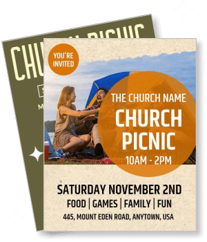 church picnic invitation flyer cover saturday november 2nd event details template