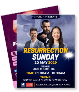 church resurrection sunday event poster may 2029 your church hall theme chosen generation template