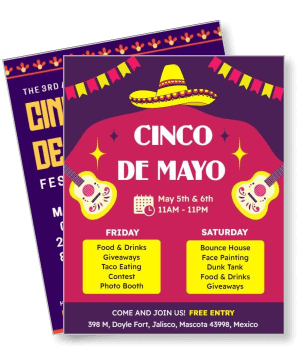 cinco de mayo celebration fiesta event details music food fun template