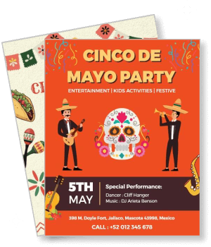 cinco de mayo party with music and dance performance details template