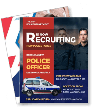 city police department officer recruitment informational design template