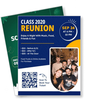class 2020 reunion event with date and ticket info template