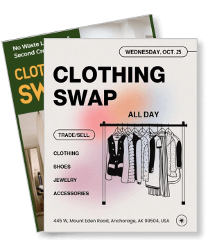 clothing swap event with fashion accessories details template