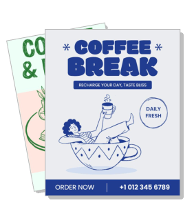 coffee break poster recharge your day taste bliss daily fresh template