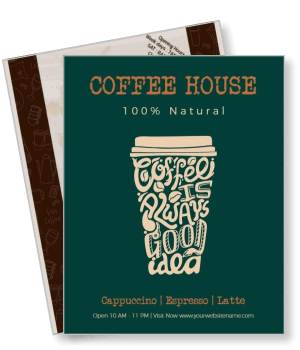 coffee house 100 percent natural design with vintage style cup illustration template