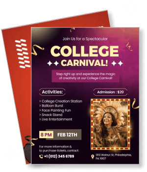 college carnival event flyer admission details activities featured image template